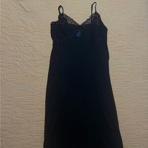 Vanity Fair Black Lace Slip Dress